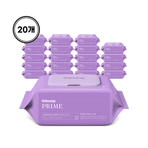 베베숲 NEW고평량 물티슈 프라임 70평량, 20팩, 70매