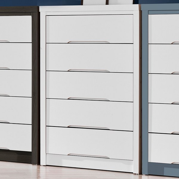 [카미코코] 모던 3자 5단 900서랍장, 화이트