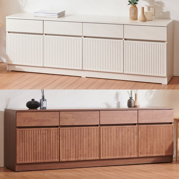  윈스턴 1800 수납 높은거실장 티비다이 티비장 tv선반 EAN-CS006, 크림화이트 