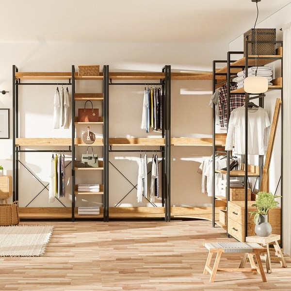  시스템행거 드레스룸 2단 철제 미니 선반 옷장 원목 코너 이케아 행거, 05. 아헛 GABI 서랍 행거 800 