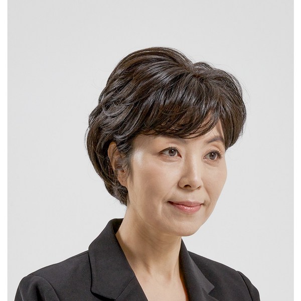 모떼퀸 3D 볼륨 보브스타일 100% 수제 통가발, 1개, 자연검정