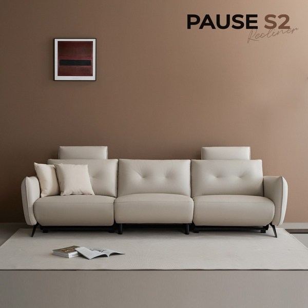  [세라젬] PAUSE 파우제S2 리클라이너 소파 4인용, 브라운 