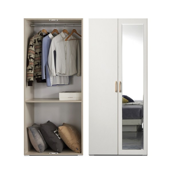 케이컴퍼니 이음800거울이불장 장롱, 화이트