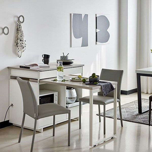 한샘 베리 라이트 아일랜드 식탁 테이블형, A형:그레이(A)