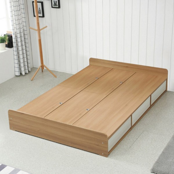 모젤리 스몰더블(로우헤드)-수납침대-프레임, 아카시아 화이트워시