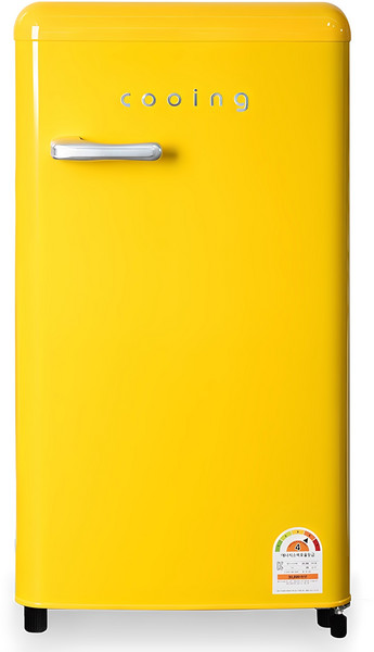 쿠잉전자 레트로 소형 냉장고 REF-S92Y 퓨어옐로우