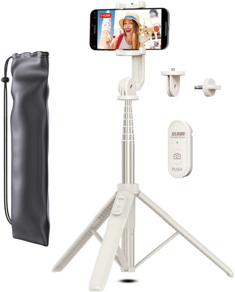 셀루미 155cm 롱레인지 무선 블루투스 올인원 삼각대 셀카봉, SEL-GT1550M(바닐라브론즈), 1개