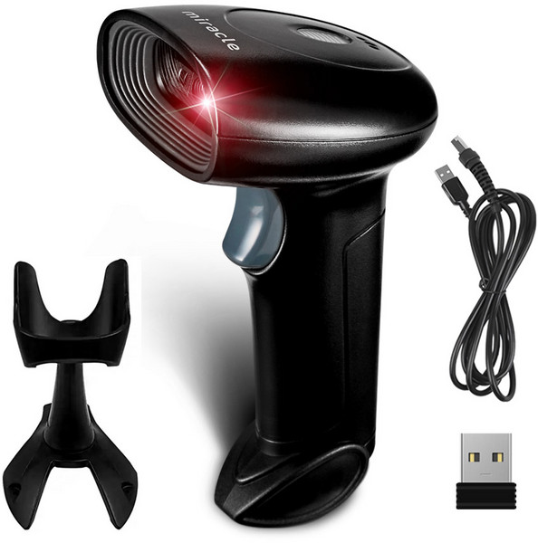 미라클엠 무선 바코드 스캐너 + 거치대, MQ160W