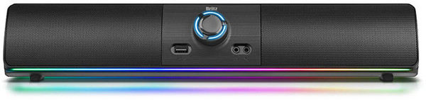 브리츠 RGB SoundBar 2채널 컴퓨터 게이밍 블루투스 겸용 사운드바 스피커, 블랙, BZ-T1BT