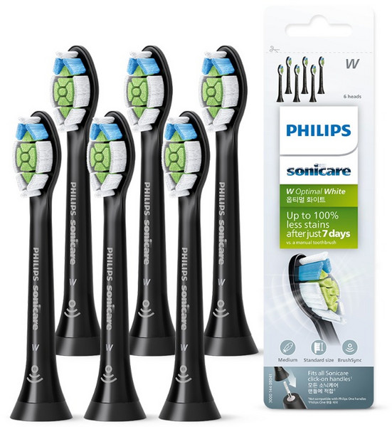 필립스 소닉케어 W 옵티멀 화이트 칫솔모, 1개, HX6066/96