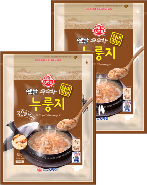 오뚜기옛날 구수한 끓여먹는 누룽지, 3kg, 2개