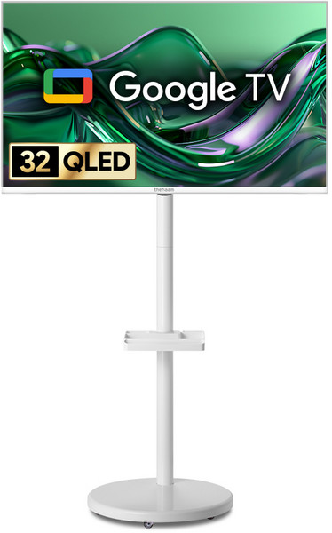 [10% 환급가전] 더함 FHD QLED 구글 스마트 TV 리얼 화이트에디션 + 삼탠바이미 스탠드 라이트 세트, 81cm(32인치), NA321QLED VA SH 2024C WHITE, 스탠드형, 고객직접설치