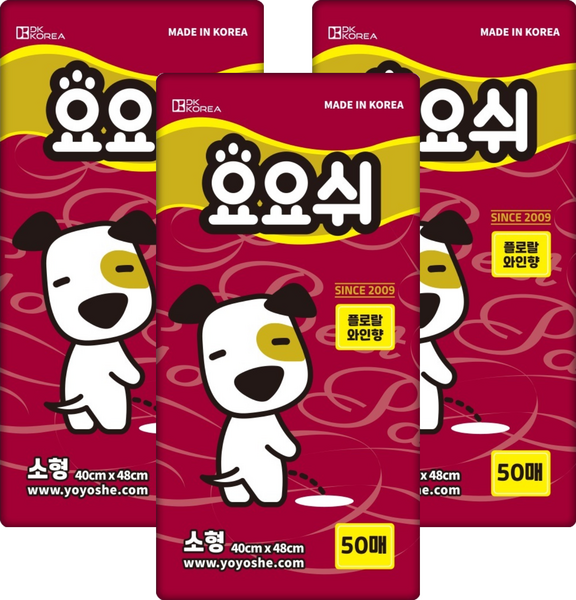 요요쉬 강아지 배변패드 플로랄와인향, 50개입, 3개