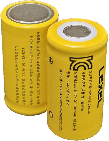 렉셀 1.2V 니카드 배터리 SUB-C사이즈 Ni-Cd 충전지 KR-1500mAh 청소기 드릴 리필용 충전건전지, 1개, 1개입