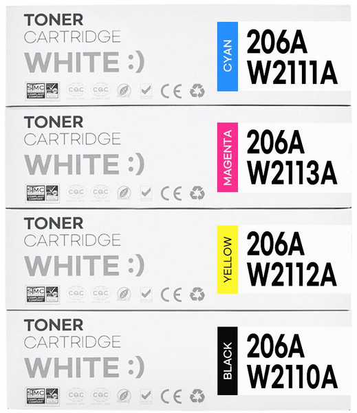 206A 토너 MFP M255nw M255dw M282nw M283fdn M283fdw 호환, 1개, W2110A 4색