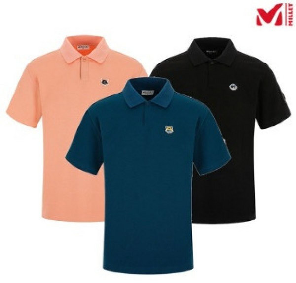 밀레 *MILLET* 남성 면혼방 캐릭터 자수 포인트 레끄 카라 티셔츠 *MXSUT261* 정상가 : 109000원 (여름시즌 세일)