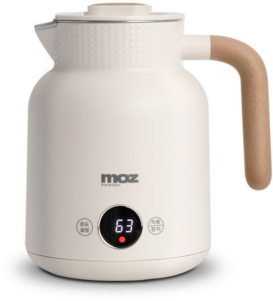 모즈스웨덴 전기티포트 무선 커피포트기 보온 온도조절 분유 스텐 1L MC-1500, 아이보리