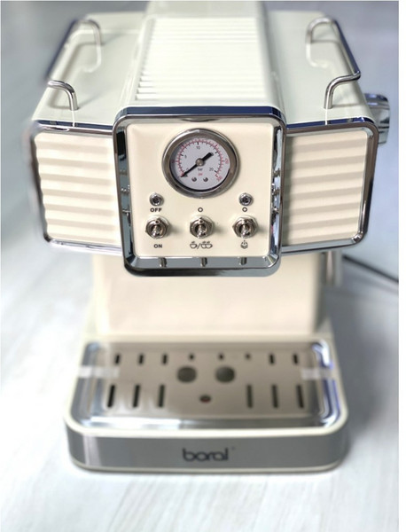 커피머신 에스프레스 15bar 커피머신기 가정용 사무실용 커피머신, 아이보리