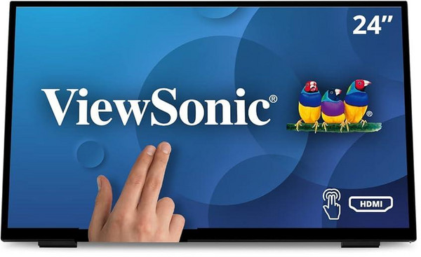 ViewSonic TD2455 24인치 1080p IPS 10포인트 멀티 터치 스크린 모니터 고급 듀얼 힌지 인체 공학적 USB C HDMI 및 디스플레이 포트 출력, 24-Inch