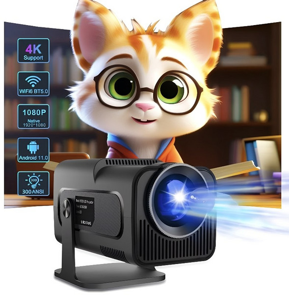 HY320 MINI 4K 디코딩 지원 초고화질 빔프로젝터 WiFi6 블루투스5.0 무선 연결 가정용 캠핑 자동 키스톤, H713