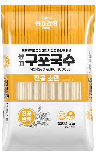 몽고식품 구포국수 진공소면, 3kg, 1개