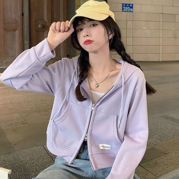 여자 투웨이 크롭 캐주얼 스포츠 데일리 후드 집업 리뷰후기