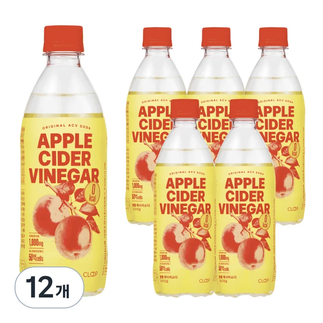 클룹 애사비소다 오리지널 탄산음료, 500ml, 12개