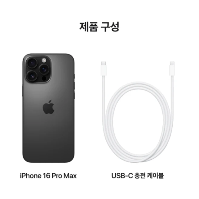 Apple 정품 아이폰 16 Pro Max 자급제, 블랙 티타늄, 256GB