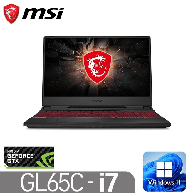 [MSI GL65C 9SC]인텔 9세대 i7-9750H 16G SSD512G GTX1650 윈도우11 15.6인치 게이밍북, GL65C 9SC, WIN11 Pro, 16GB, 512GB, BLACK