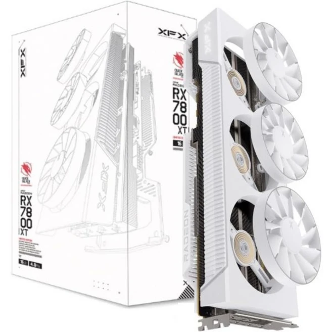XFX 스피드스터 MERC310 AMD 라데온 RX 7900XTX 블랙 게이밍 그래픽 카드24GB GDDR6 RDNA 3 RX79XMERCB9 포함, 7800 XT Magnetic Air
