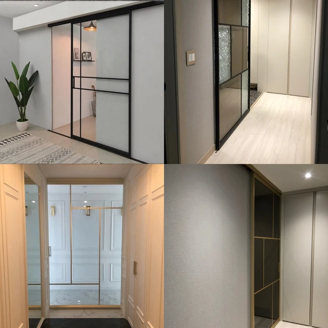 최고급자재비교불가! 초슬림 아노다이징 원슬라이딩중문 도어 아파트 현관중문 아이엔지 ing, 나노블랙(도금), 1개