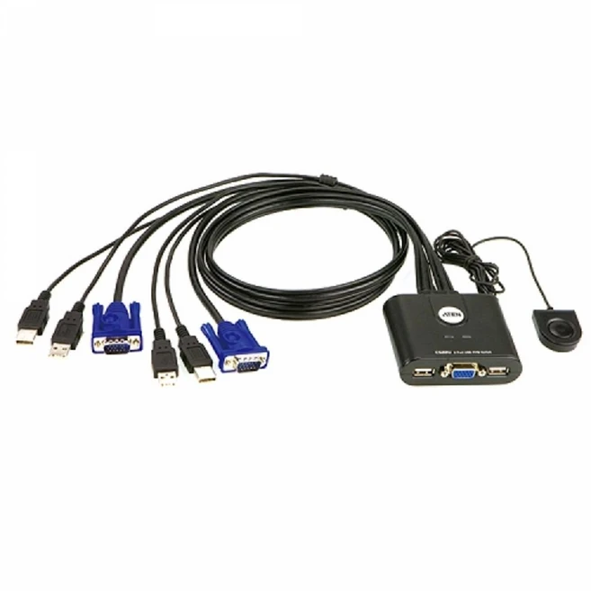 에이텐 에이텐 CS22U KVM 스위치 2포트 USB VGA 케이블 원격 포트