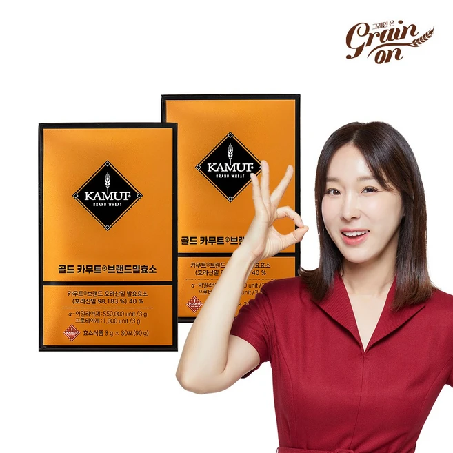 그레인온 골드 카무트 브랜드밀 효소, 90g, 2개