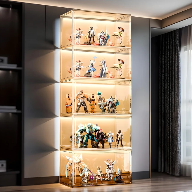HNEED 피규어 장식장 진열장 아크릴 케이스 대형 led 조명