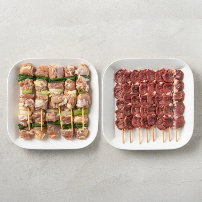 야키토리 닭꼬치 파닭꼬치(10P)+염통꼬치(8P) 세트, 740g, 1세트