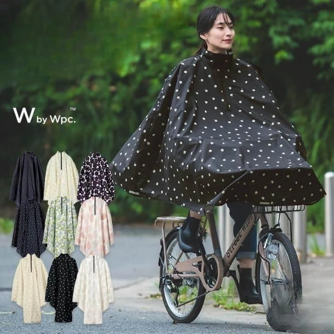 일본 WPC 여성 우비 레인 코트 판초 자건거 대응 R001-101-201