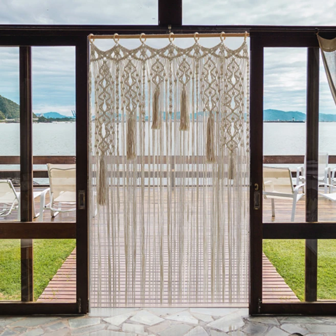 공간분리 마크라메 문발 커튼 방문 주방 카페 가리개 가림막 바란스 도어커튼 문레이스커튼