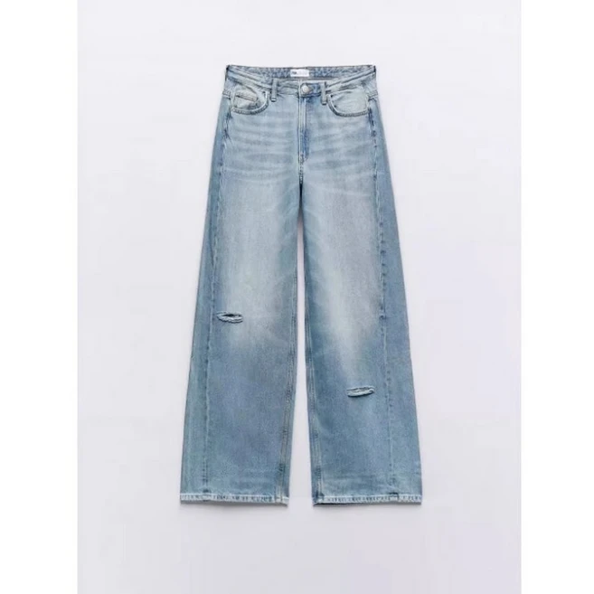 ZARA 여자 와이드핏 청바지 캐주얼 데님팬츠 3Y1007
