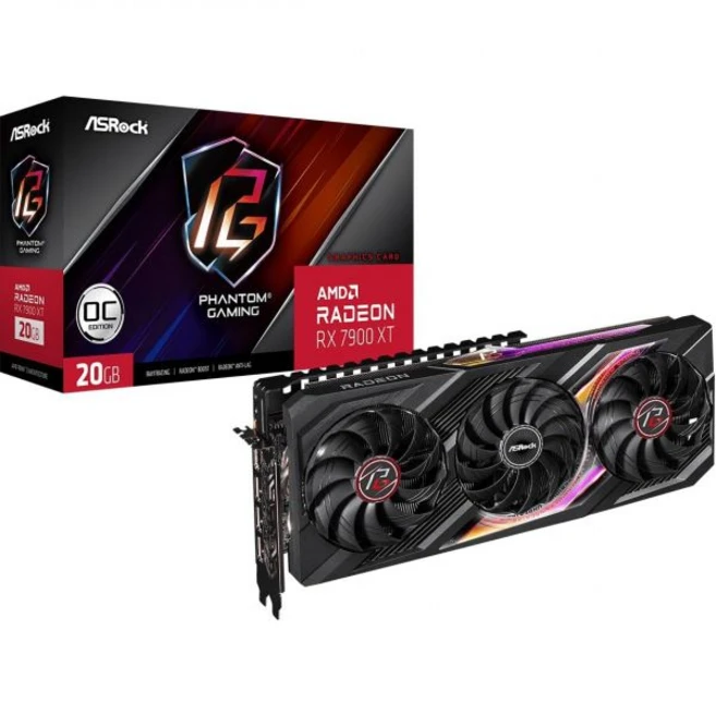 ASRock AMD 라데온 RX 7900 XTX 팬텀 게이밍 24GB OC GDDR6 그래픽 카드 디스플레이포트 HDMI 384비트, Graphics Board, 1개