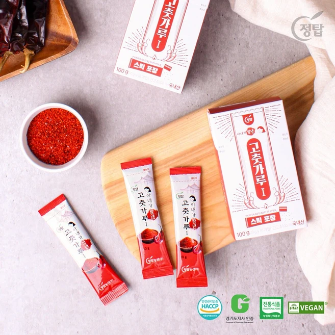 [정탑] 간편스틱 국내산 고춧가루 100g (10g x 10개), 10g, 10개