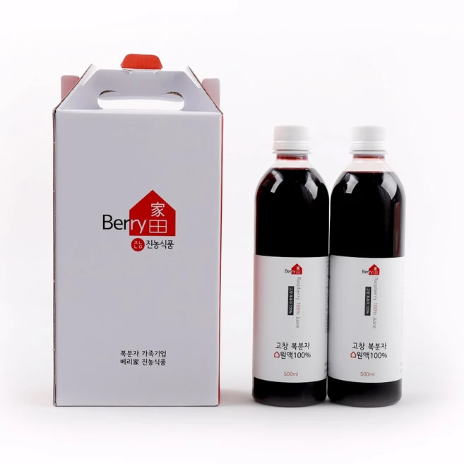 설탕없는 고창 복분자 착즙원액 100%, 500ml, 2병