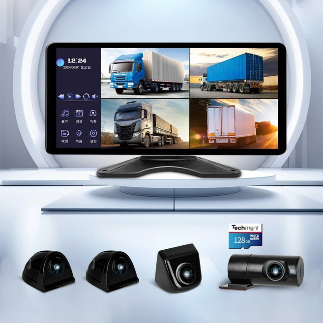테크먼트 4채널 블랙박스 초고화질 후방카메라 AHD 10.36인치 BSD AI 물체인식 블랙박스 1년 AS, TX10_승용차 SUV, 128GB