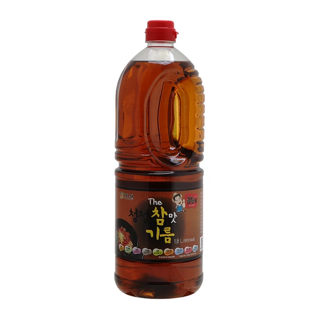 청정식품 식당용 향미유 참기름 더 참 맛기름 1.8L, 4개