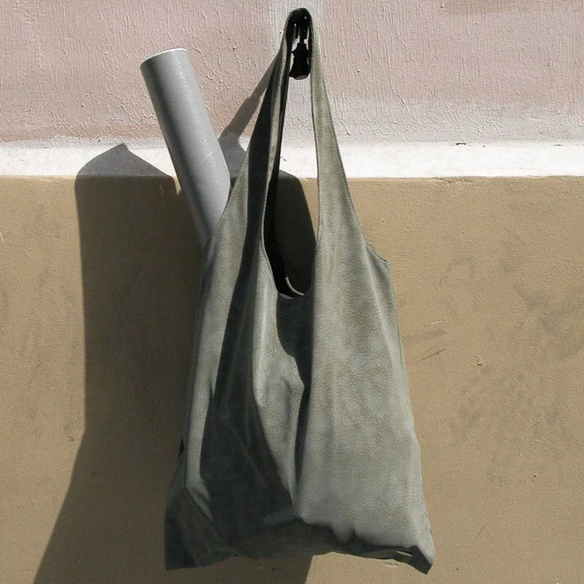 보르 Vegan Leather Market Bag_Khaki