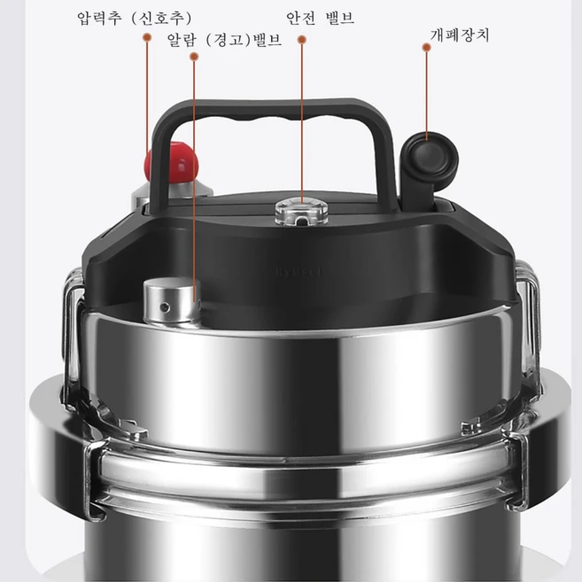 Ryusei 0.8L - 2.0 L 소형 스텐 압력밥솥 1-2인용 인덕션용 가스용 누롱지 밥 2001, 1개, 은색