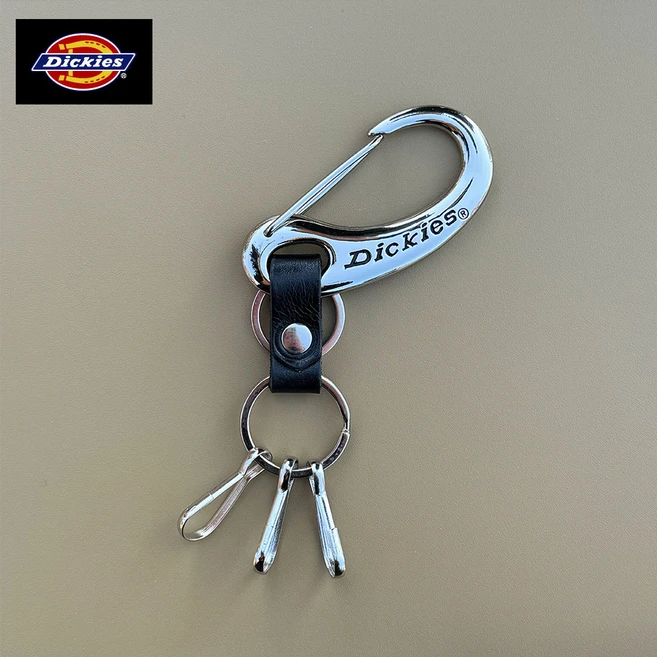 Dickies 일본 정품 디키즈 카라비너 키링 키홀더 열쇠고리, 1개, 실버(silver)