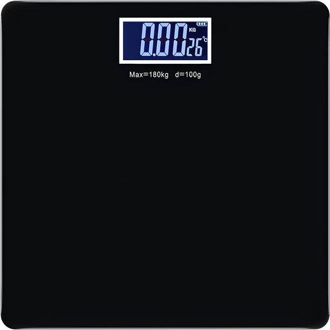 노바리빙 컬러 백라이트 사각 체중계, BLACK, 1개