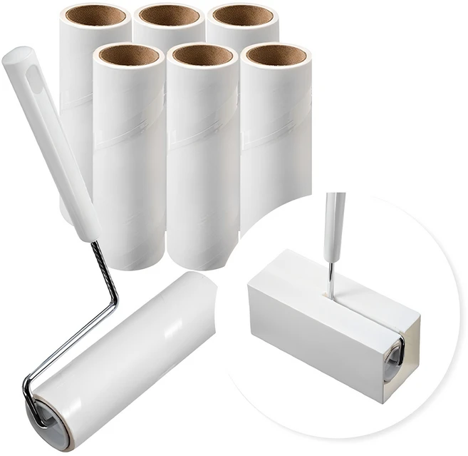 코멧 사선컷팅 테이프 크리너 핸들 + 거치대 세트, 리필 7개, 1개