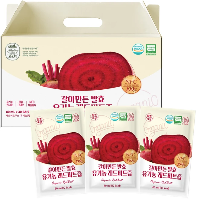 유기농마루 갈아만든 발효 레드비트즙, 80ml, 30개