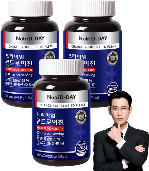 뉴트리디데이 프리미엄 콘드로이친, 90정, 3개